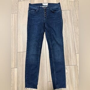 Free People Indigo Blue High-Rise Button-Fly Jeans